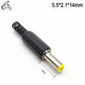 20pcs/10pcs/5pcs 5.5mm X 2.5mm / 5.5mm X 2.1mm DC Power Plugs Male Barrel Connectors Black 5.5×2.5 5.5×2.1