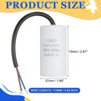 1Pcs CBB60 Run Capacitor 3uf-100uf 450V AC 2 Wires 50/60Hz Cylinder White for Air Compressor Water Pump Motor