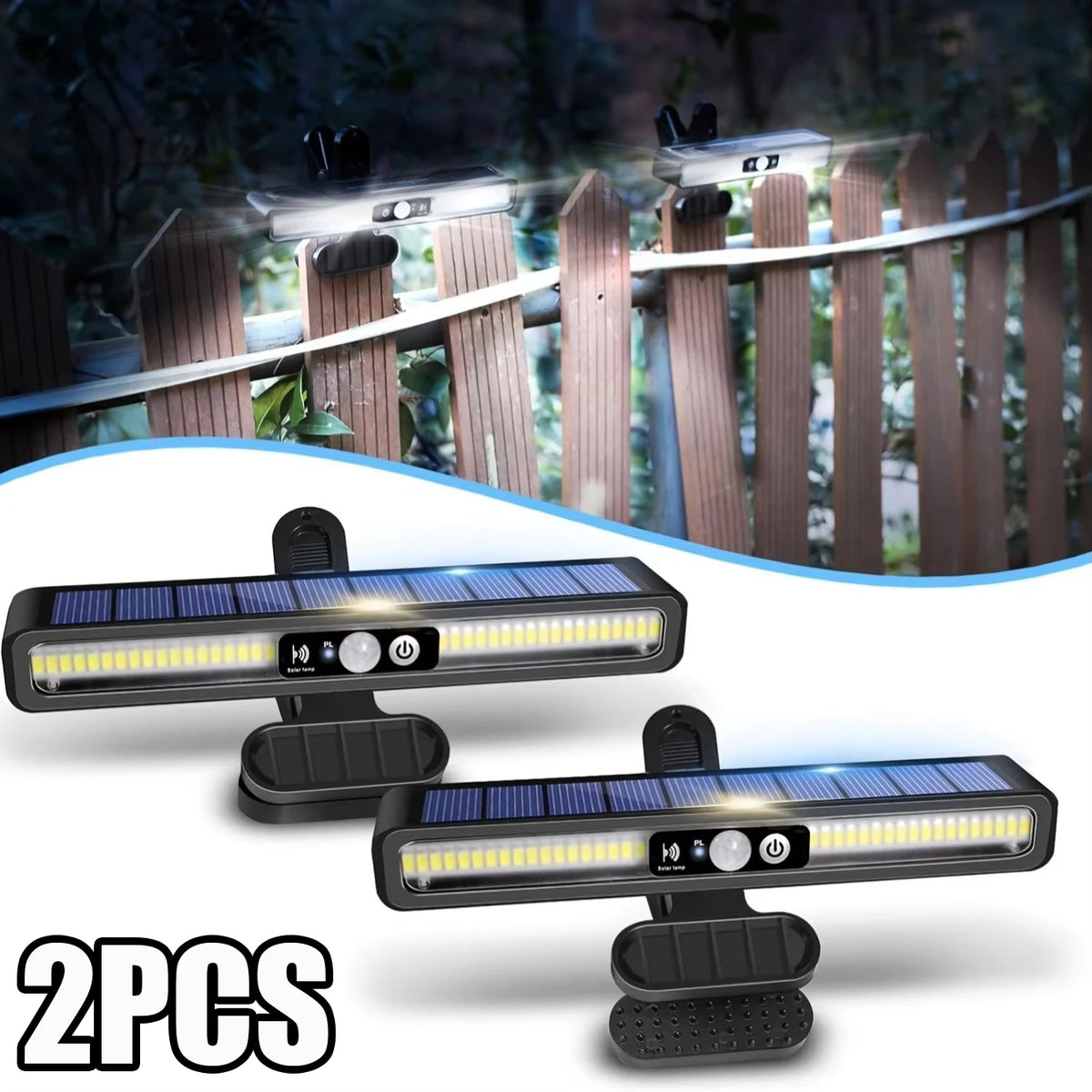 Solar Motion Sensor Lights Outdoor 36LED Clip On Solar Fence Lights Waterproof Security Wall Lights Portable Security Light Yard