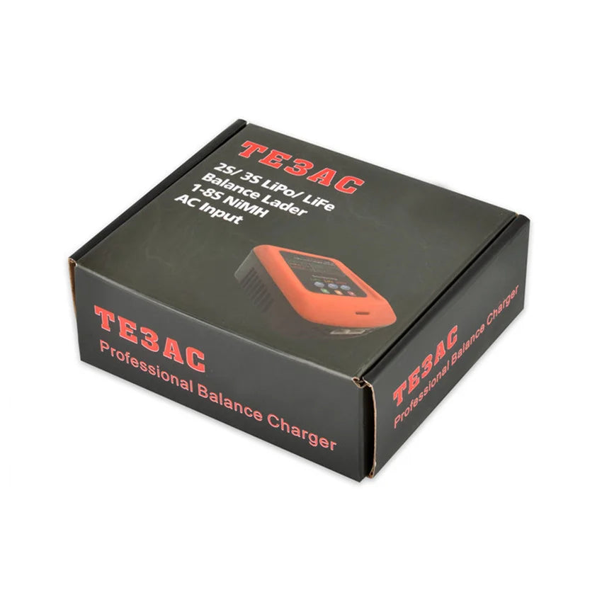 TE3AC 100V-240V 25W/3A Professional Balance Charger for 2S 3S LiPo/2S LiFe/1-8S NiMH Battery RC Drone Car Boat