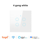 Work With Tuya WiFi Smart Touch Wall Switch RF433MHz 1/2/3/4 Gang Touch Sensor for LED Light Voice Control Alexa And Google Home