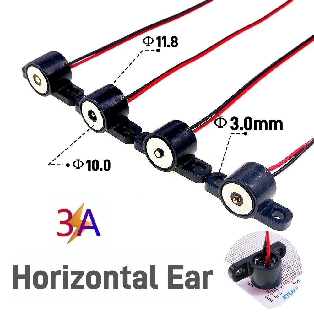 Circular High Current 3A 12V Magnetic Connector Threaded Panel Mount Holes Self-Locking Waterproof Terminals Charging Wire PH2.0