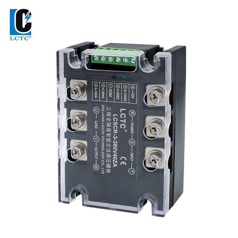 LCTC Voltage Regulator Module 380V Three Phase Solid State Relay 25A 40A 60A 100A 150A 200A SSR Fully Isolated Intelligent AC