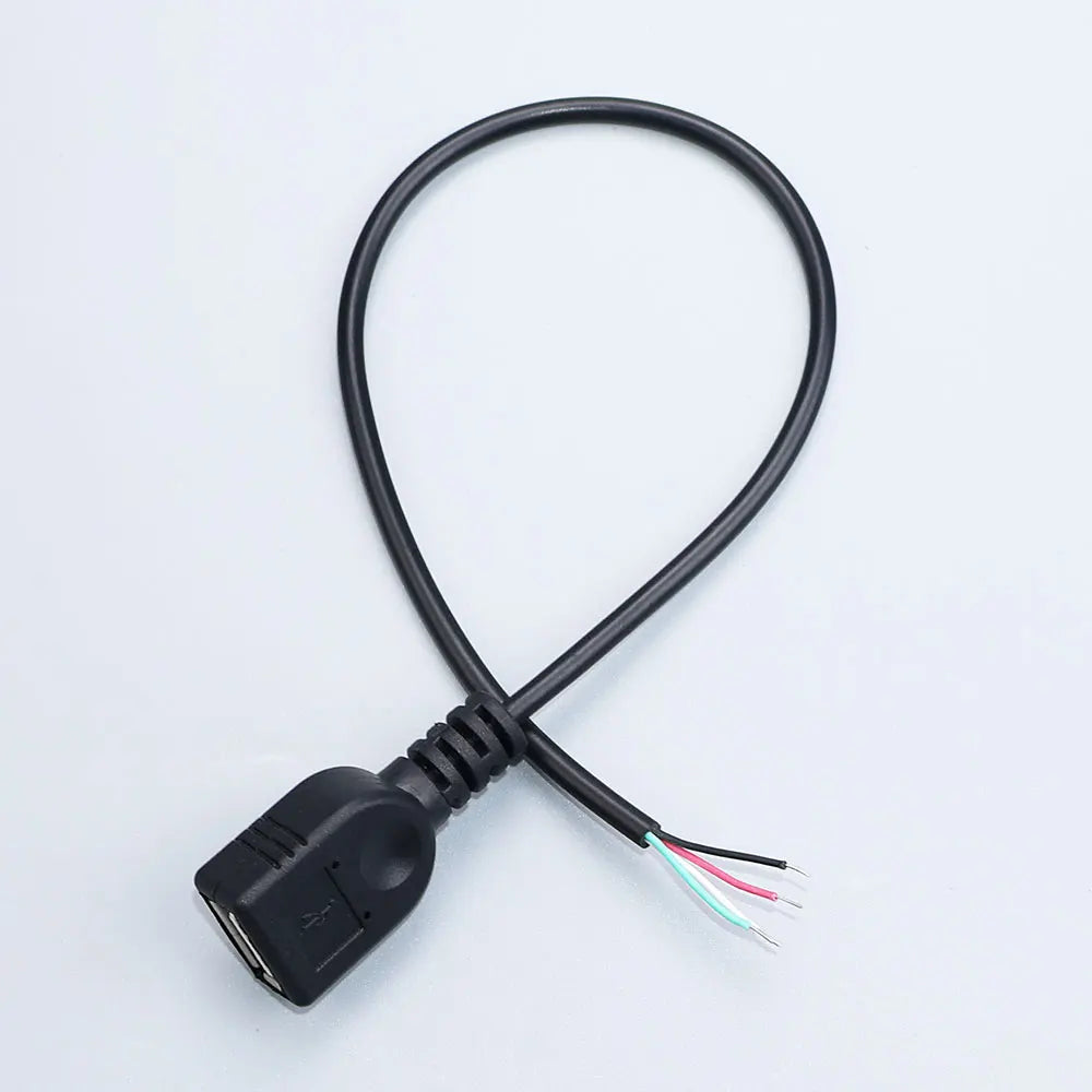 JCD 30cm/1M Power Supply Cable USB 2.0 A Female Male 2/4 Pin Wire Jack Charger Charging Cord Extension Connector DIY 5V Line