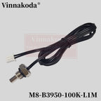 1/2/5PCS M8 Hexagonal Probe NTC Thermistor Temperature Sensor M8x1.25MM Thread B3950 5/10/15/20/50/100K L1M