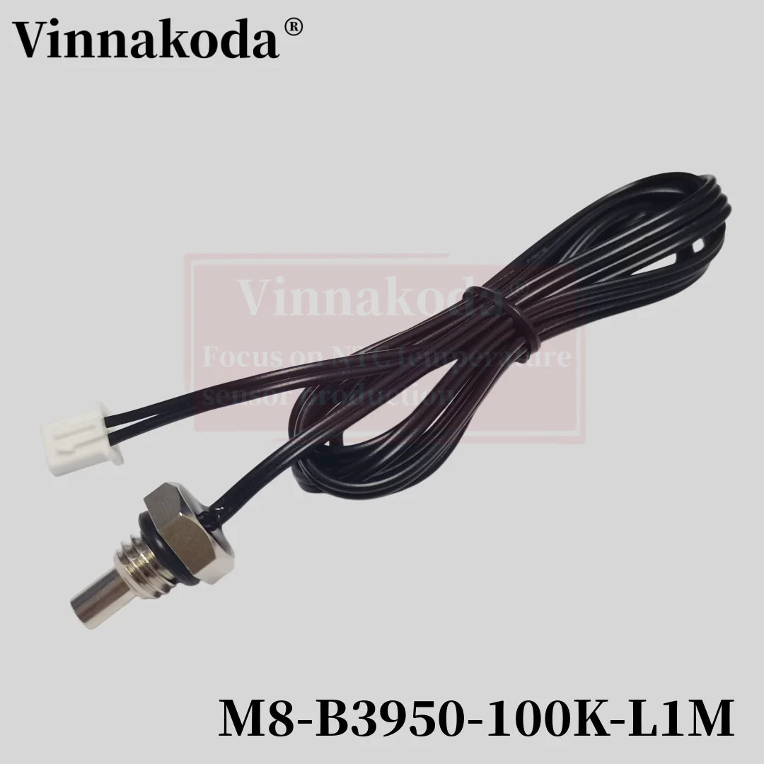 1/2/5PCS M8 Hexagonal Probe NTC Thermistor Temperature Sensor M8x1.25MM Thread B3950 5/10/15/20/50/100K L1M