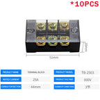 10PCS 600V 15A Barrier Strip Terminal Block Wire Connector TB-1503 TB1504 TB1505 TB1506 TB-1510 TB-1512 TB-2503-2504-2506-2508