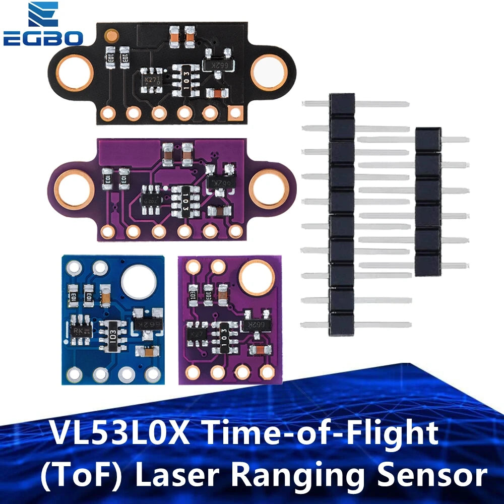 1~5PCS VL53L0X Time-of-Flight (ToF) Laser Ranging Sensor Breakout 940nm GY-VL53L0XV2 Laser Distance Module I2C IIC 3.3V/5V