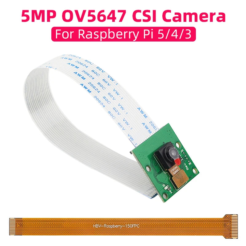 Raspberry Pi 5MP Camera OV5647 1080P CSI Camera Module for Raspberry Pi 5 4B 3B+ 3B Zero with FFC