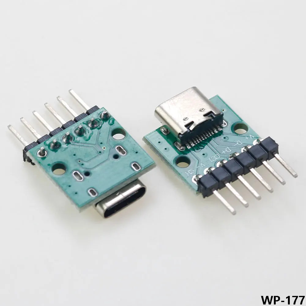 1PC Type C USB 3.1 Female Base 16p Test Board to 6p DIP Plug Type-C Female Test Board PCB Connector With Pin