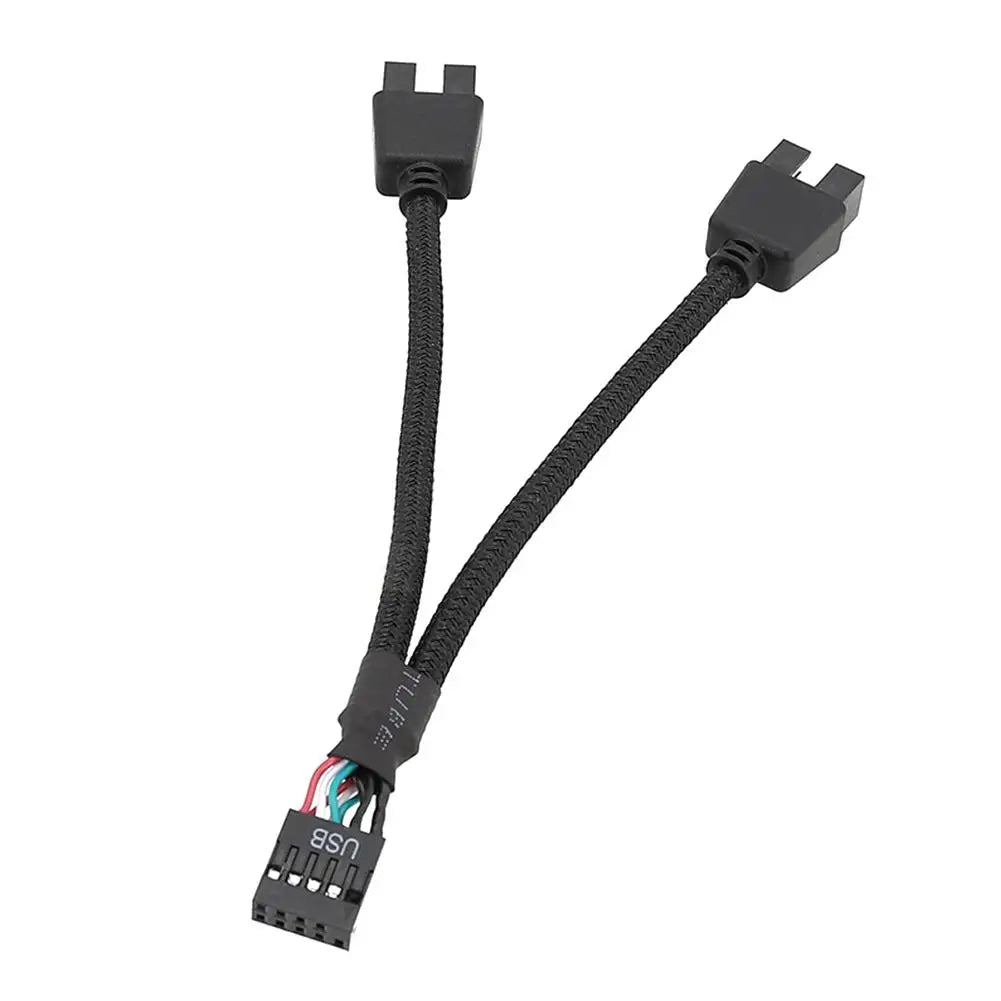 Computer Motherboard USB Extension Cable 9 Pin 1 Female To 2 Male Y Splitter Audio HD Extension Cable For PC DIY