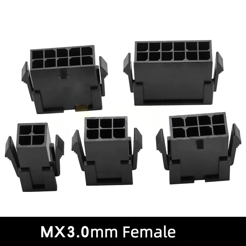 100PCS/1LOT Molex 3.0mm Connector Small 5557 Female Plastic Shell Housing for PC Notebook Power 2*1P 2 3 4 5 6 7 8 9 10 11 12Pin