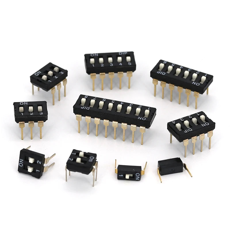 5-50PCS Slide Type Switch Module 1 2 3 4 5 8 10PIN /1.27/2.54mm Position Way DIP/SMD Pitch Toggle Switch Blue Snap Switch Dial