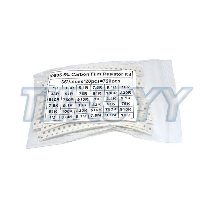720PCS 0603 0805 1206 SMD resistors Assorted Kit 36Values 1R - 10M Resistors Assorted Set