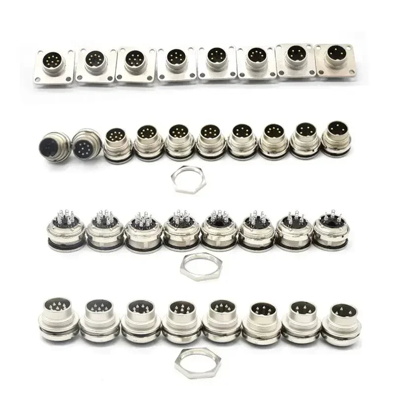 M16 Aviation Connector IP67 Waterproof Circular Plug Socket 3Pin 4Pin 5Pin 6Pin 7Pin 8Pin 12Pin 14Pin Male Female C091 J09 Metal