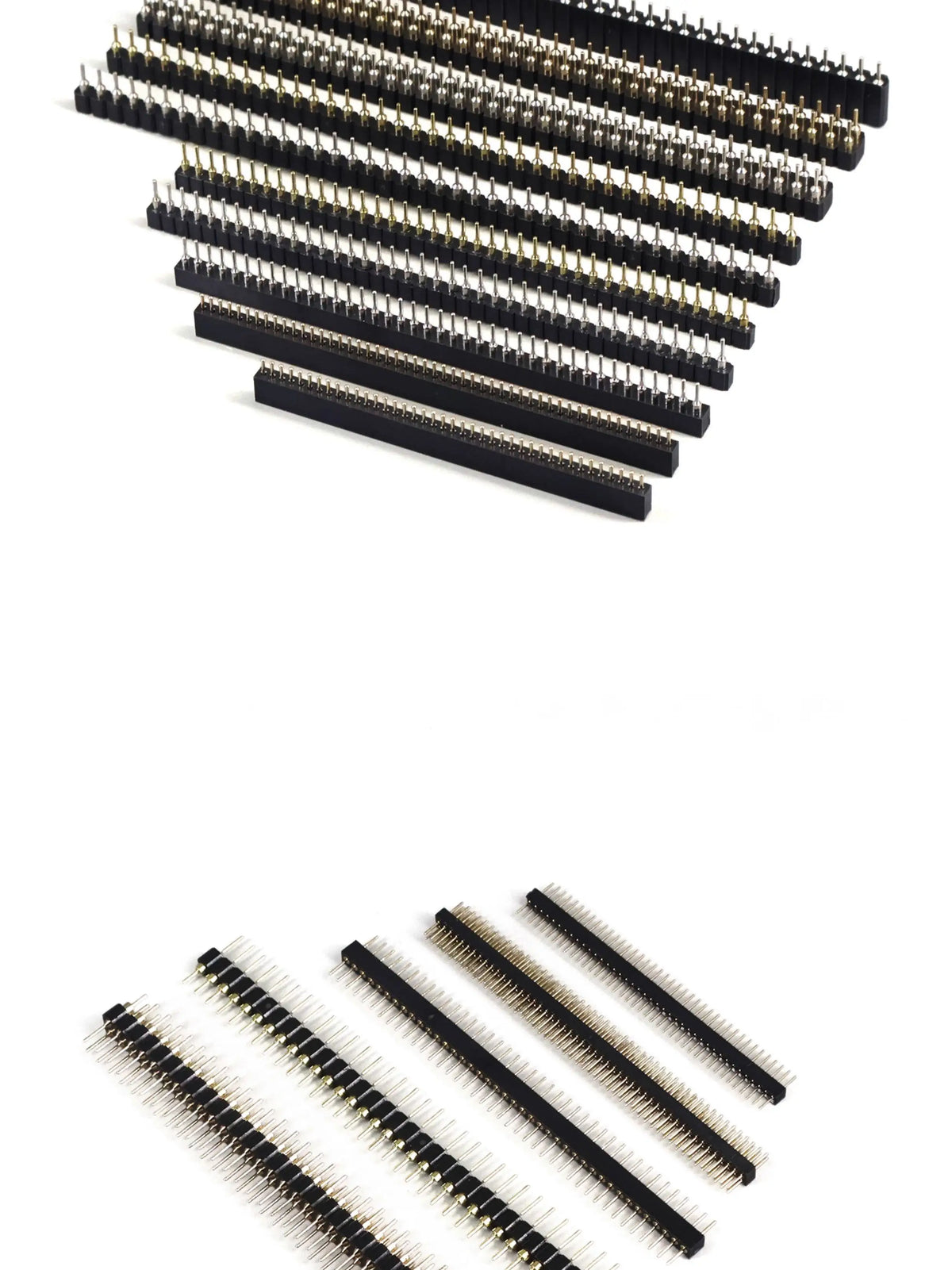 1/5pcs Round Hole Pin Header 1.27/2.0/2.54MM Pitch Row Female/Male Single Row 1x40P / 2x40P Double Row Pin Round Pin Gold Plated