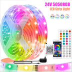 DC24V Led Strip Lights Music Sync 5050RGB Led Lights10m 20m 30m 40m Flexible Ribbon for Room Bedroom Decor TV Backlights