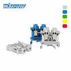 10Pcs UK 10N Screw Feed-through DIN Rail Terminal Block 10mm Cable Plug Multi-color Universal Wire Electrical Connector UK10N