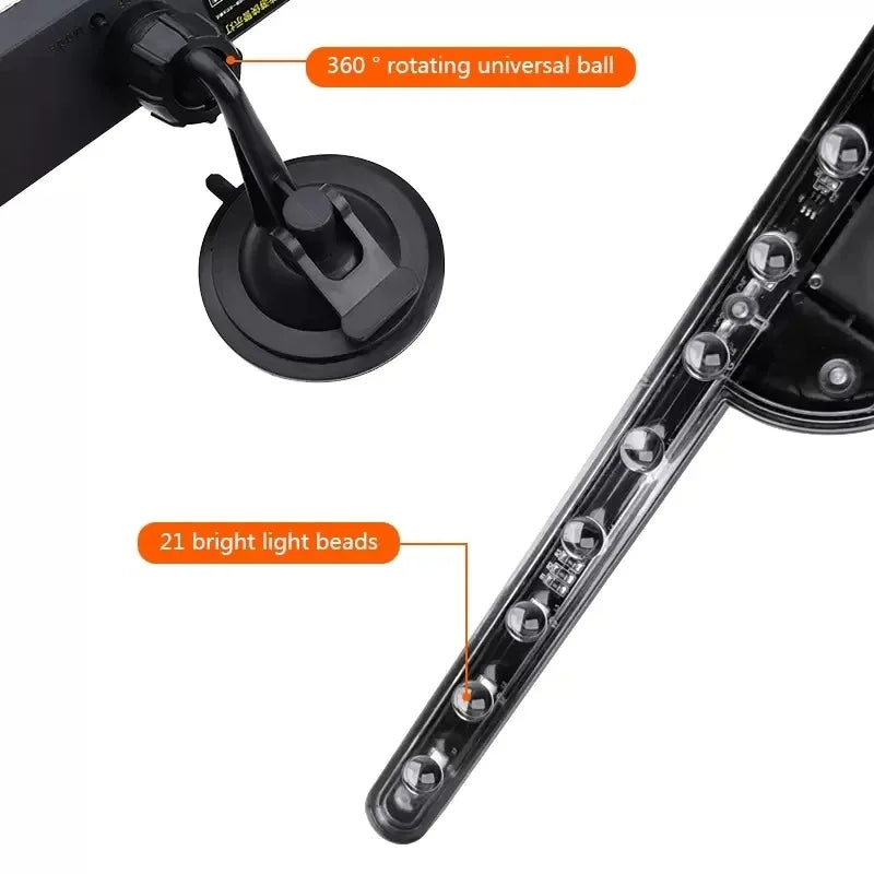 Car Emergency Light Solar RGB Car Strobe Warning Lights Multifunction Decoration Anti-Collision Night Driving Safety Lamp