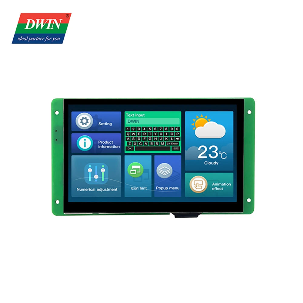 DWIN 7 Inch LCD Module 800*480 RS232/TTL HMI Commercial Touch Panel Screen Smart UART TFT Display DMG80480C070-04W