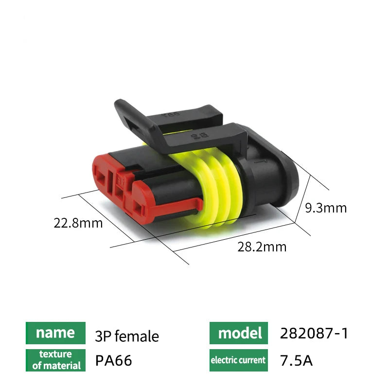 2Pin 1.5 AMP Series Waterproof Car Connector DJ7041-1.5-11/21 282080-1 Docking Terminal Plug Socket Kit Automotive Marine
