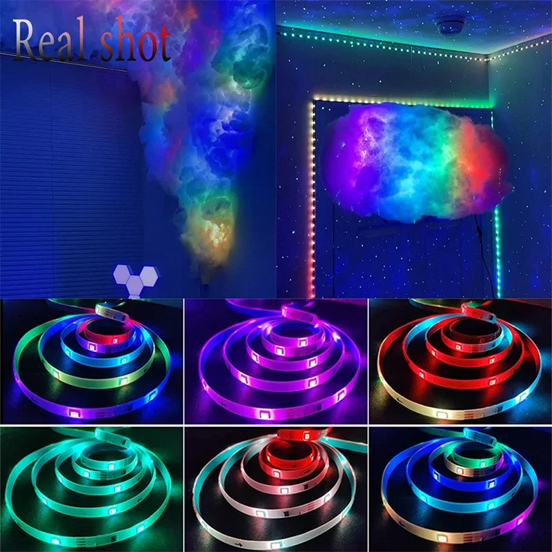 WS2812B 5050 RGBIC Smart LED Strip DC5V Flexible Tuya WIFI RGB Neon LED Light Chasing Effect Lights APP Control for Alexa Google