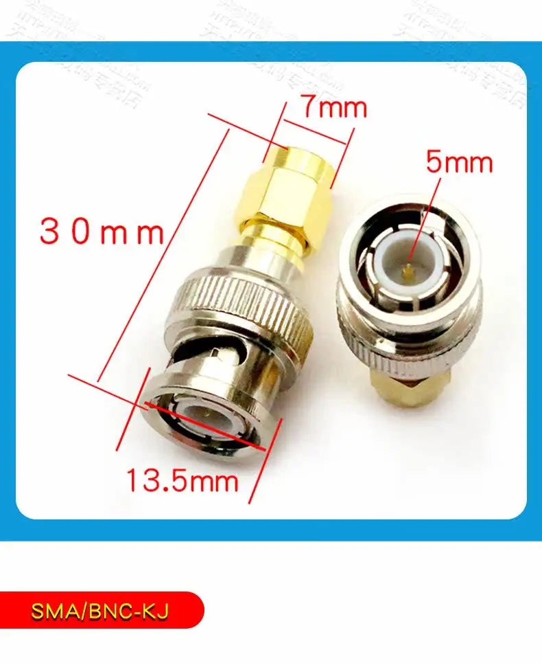 SMA Male Plug to BNC Female M/F Radio Antenna Connector RF Converter M/F Radio Antenna Adapters Kit Coaxial SMA to BNC Adapter