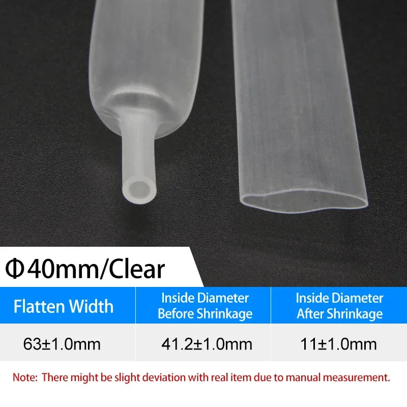 1~10m 4:1 Transparent Heat Shrink Tubing With Glue 4~ 52mm Double Wall Adhensive Polyolefin Sleeve Lined Wire Cable Protector
