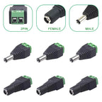 5PCS 12V DC Power Connector Plug Jack 2.1mmx5.5mm Adapter Male Female Socket Barrel for CCTV Camera LED Strip Supply Terminal