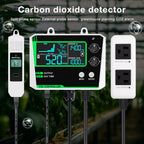 CO2 Monitor Controller LCD Digital Carbon Dioxide Controller CO2 Concentration Tester NDIR Sensor CO2 Detector for Greenhouse