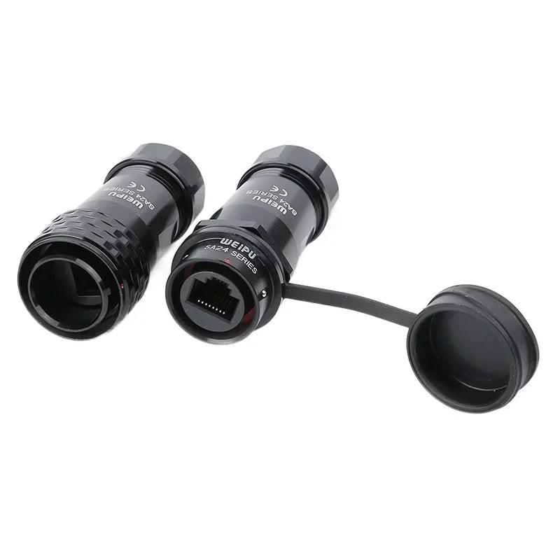 WEIPU SA24 RJ45 8P8C Metal Shell Waterproof Industrial M24 Ethernet Cable Ethernet Network Connector Signal Panel Mount Charge