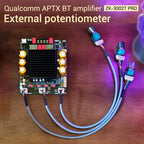 DC 18-50V 3002T PRO Bluetooth Amplifier Board Qualcomm QCC3034 2.0 Channel APTX Lossless 300W+300W TPA3255