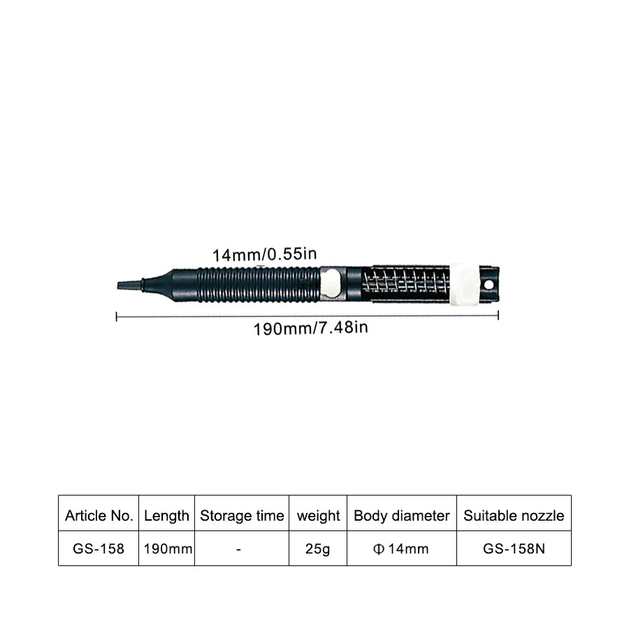 GOOT GS-150/154/158 Antistatic Desoldering Pump 1Pcs 330/275/190mm Strong Self-Cleaning Shaft Solder Sucker & Welding Accessory