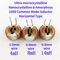 5PCS Nanocrystalline Amorphous Common Mode Choke Coil T16*10*8 Horizontal Winding Inductor 4mH 8mH 14mH