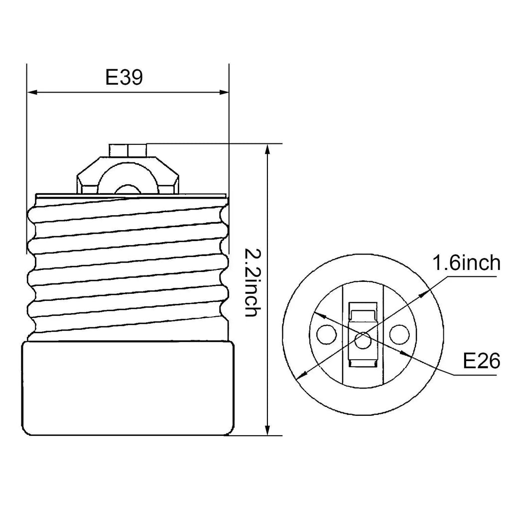 1pc E39/E40 to E26/E27 Light Socket Adapter Mogul to Medium Light Bulb Converter Ceramic CE UL,Install E26/E27 In E39/E40 Socket