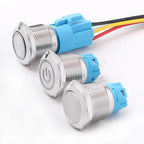 19MM LED Metal Button Switch Stainless Steel 1NO1NC Momentary Latching High Head Lamp Waterproof Button 12V 24V 220V
