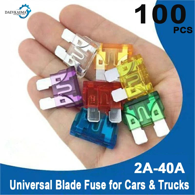 10-100pcs Medium Standard Blade Fuse Insert Kit 2A-40A Automotive Medium Fuses for Car/RV/Truck/SUV/Motorcycle/Boat