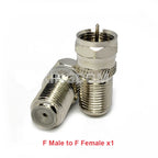 F Type to TV IEC 90 Degree Male Plug Female Jack RF Coaxial Adapter Splitter Gold Plated Connector for Cable TV Satellite TV DVR