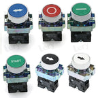 1Pcs XB2-BG21 XB2-BA31 XB2-BS54 22mm Knob Key Start Inching Power on Button Switch Self Reset Small Mushroom Head Emergency Stop