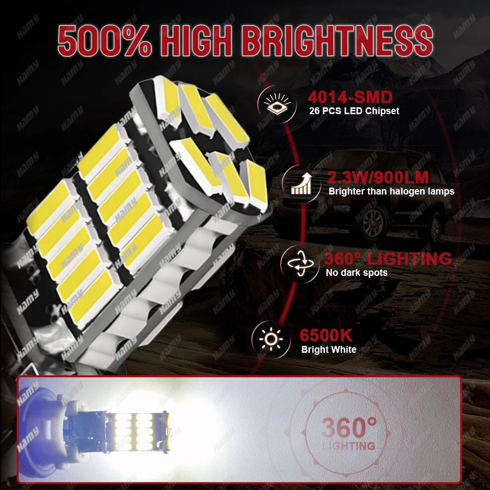 2-20 PCS T10 W5W LED Bulb 12V 1000LM 24V 4014-26SMD 6500K White Car Interior Dome Maps Reading Trunk License Plate Lights CABNSU