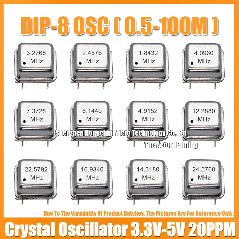 (2PCS) DIP-8 16M 16MHZ 16.000MHZ OSC 4PIN Half Size Active Square Crystal Oscillator 3.3V-5V-Compatible 15PF 20PPM