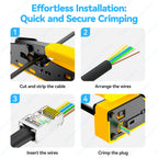 Denswire 100PCS CAT6A Cat6 Pass Through 8P8C RJ45 Modular Plug Network Connectors Unshielded/Shielded RJ45 Plug 30μ Gold-Plated
