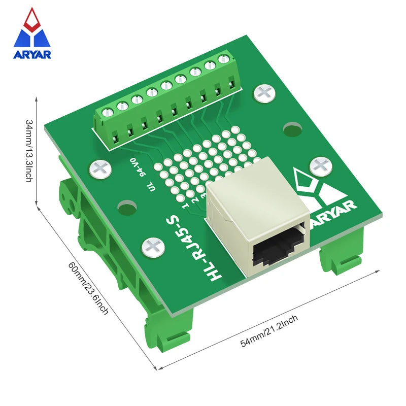 RJ45 Horizontal and Vertical Female Breakout Board RJ-45 Splitter RJ45 Adapter Din Rail Mounting