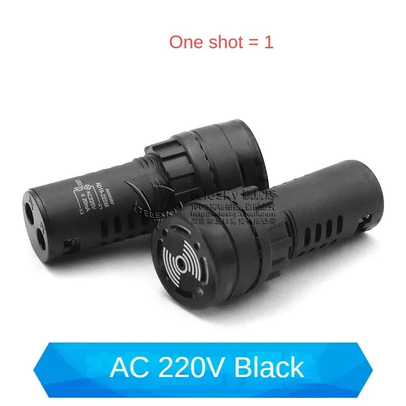 1PCS 12mm AD16-22SM 12V 24V 36V 48/110/220V Flash Signal Light Red LED Active Buzzer Beep Alarm Indicator Red Green Yellow Black