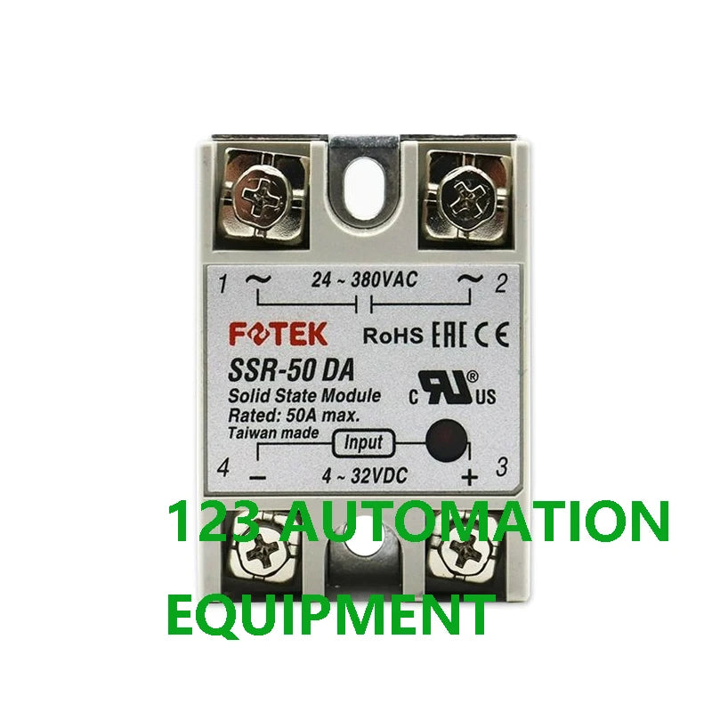 Authentic New FOTEK SSR-10DA 25DA 40DA 50DA 75DA SSR-10DA 25DA 40DA 50DA 75DA-H Solid State Relays Module 10A 25A 40A 50A 75A