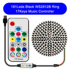 DC5V WS2812B DIY LED Ring 8 to 241 Pixels 5050 RGB Individually Addressable WS2812 Round Modules With 17Keys Music RF Controller
