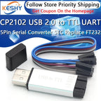 Aluminum shell CP2102 USB 2.0 to TTL UART Module 5Pin Serial Converter STC Replace FT232 Module support 5v/3.3v