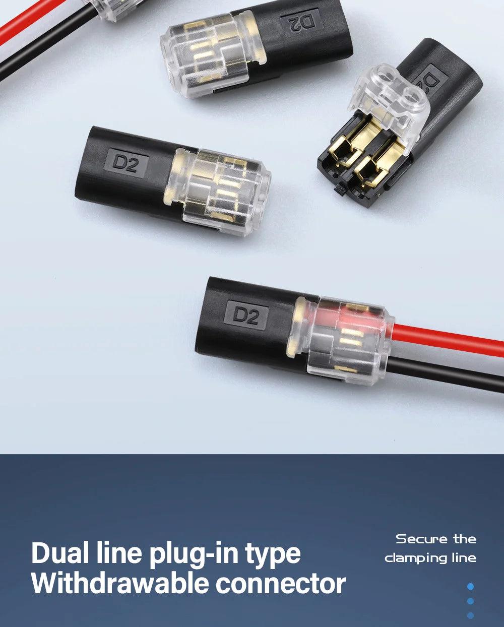 Electric Wire Connector No Stripping Quick Cable Connectors Detachable Automotive Terminal Connector LED Cable Buckle Connector