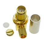SMA Male Plug SMA Female Jack RPSMA RF Coax Coaxial Connector Crimp right angle LMR100 RG174 RG316 RG58 RG142 RG400 50-3 Cable