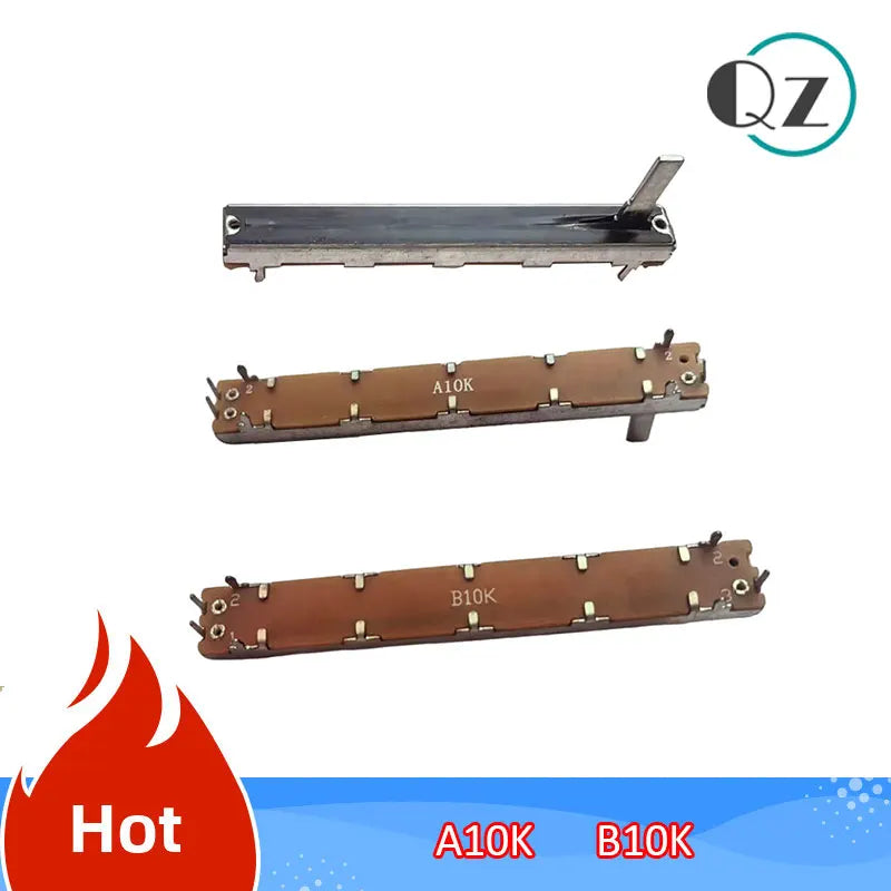 10PCS Single Potentiometer B10K A10K 75MM Straight Slide Potentiometer Travel 60mm Handle Length 15mm